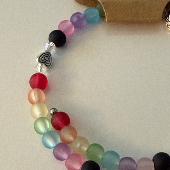 Colorful Beaded Memory Wire Bracelet with Earring Set - Picture 5 of 8